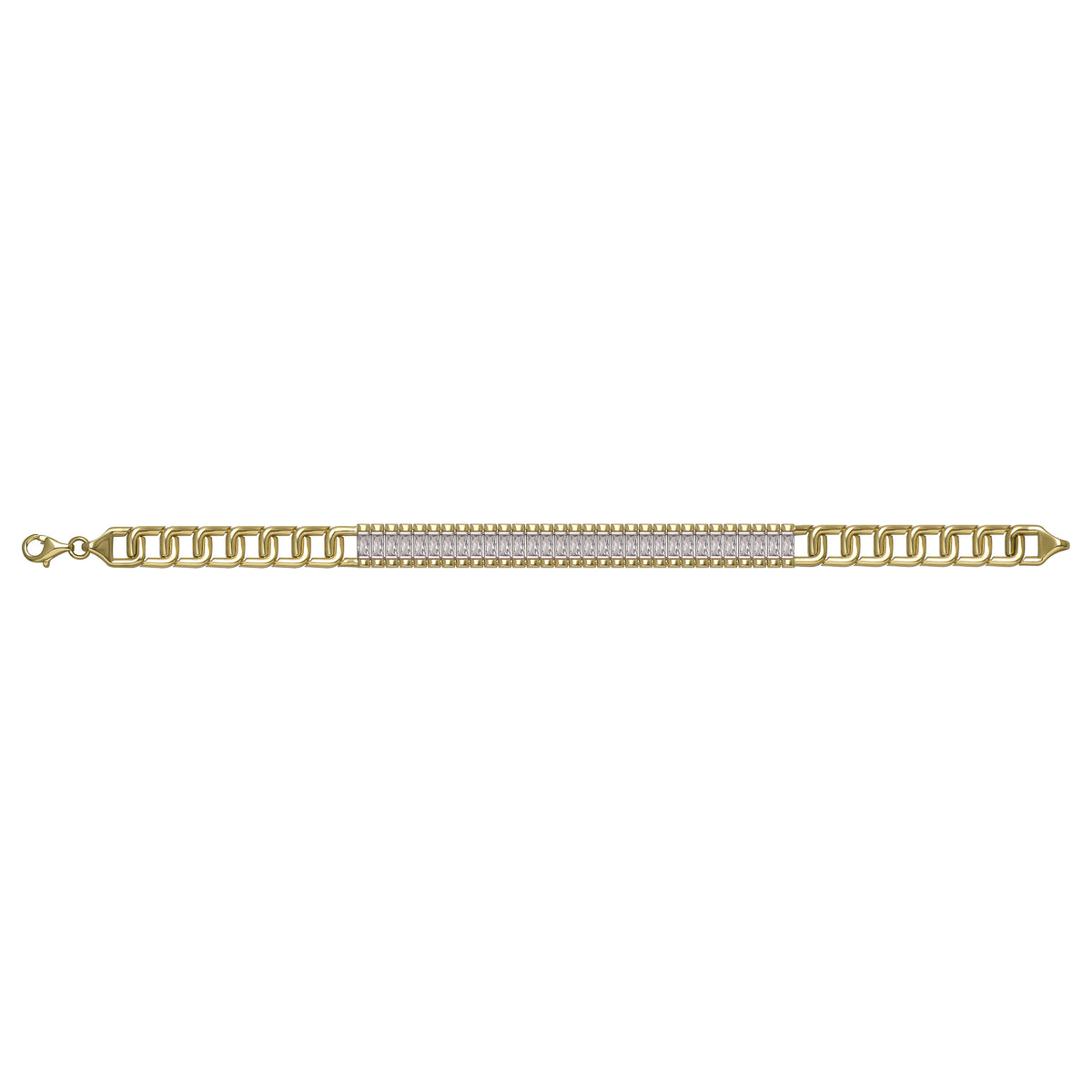 Solid gold tennis bracelet, 10.50 g — shown square on a plain background.