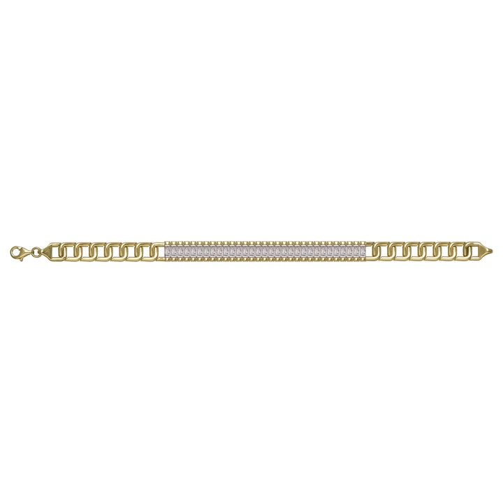 Solid gold tennis bracelet, 10.50 g — shown square on a plain background.