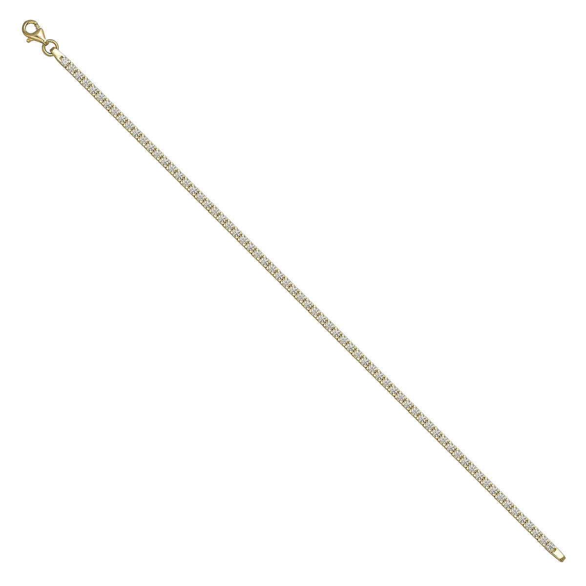 Solid gold tennis bracelet, 5.80 g — shown at an angle across the frame.