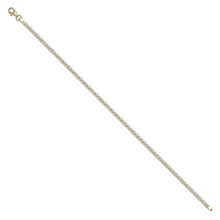 Solid gold tennis bracelet, 5.80 g — shown at an angle across the frame.