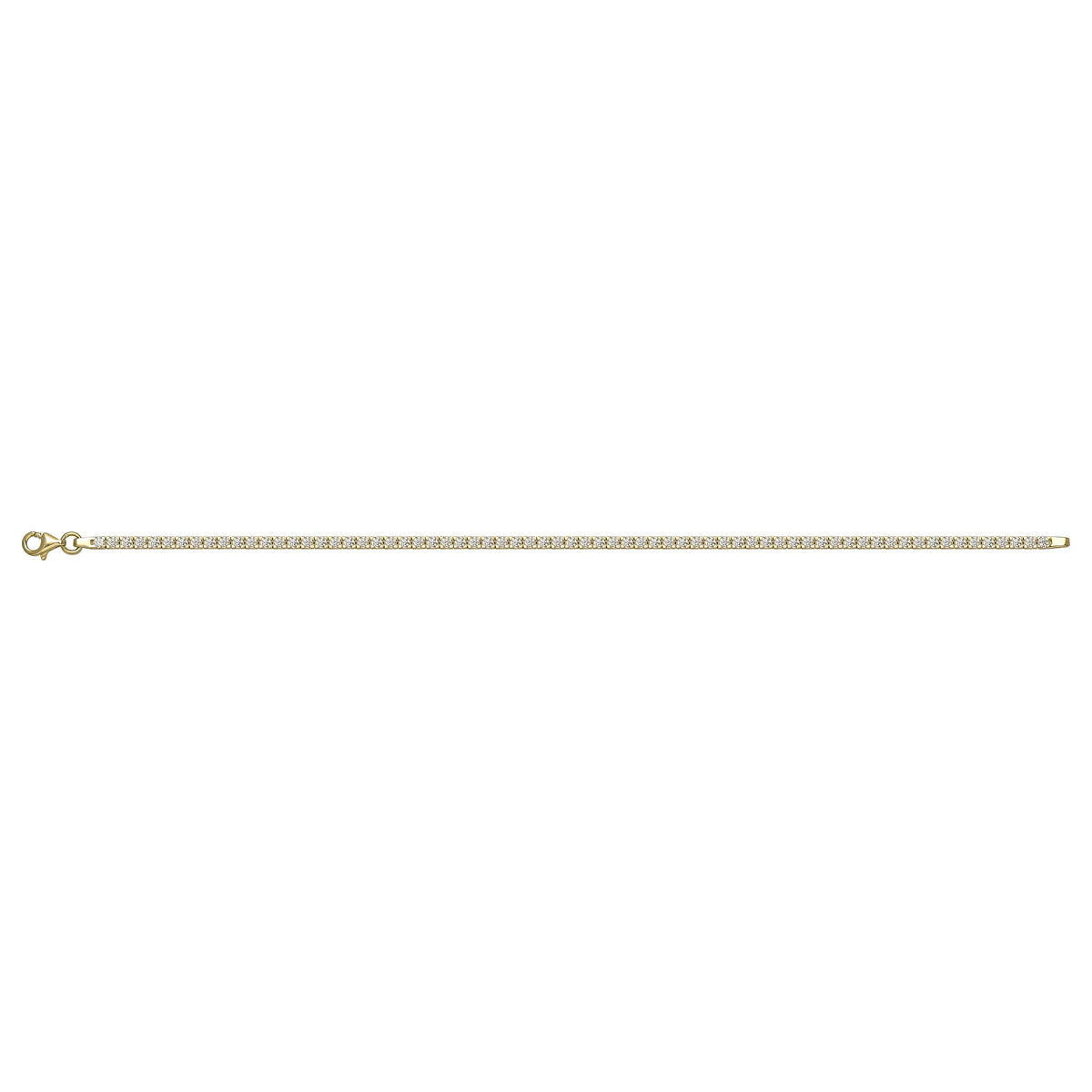 Solid gold tennis bracelet, 5.80 g — shown square on a plain background.