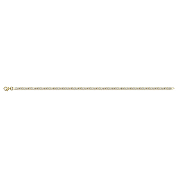 Solid gold tennis bracelet, 5.80 g — shown square on a plain background.