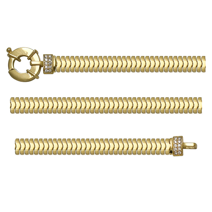 Solid gold braided bracelet, 7.35 g — shown in three rows across the frame.