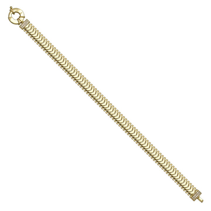 Solid gold braided bracelet, 11.35 g — shown at an angle across the frame.