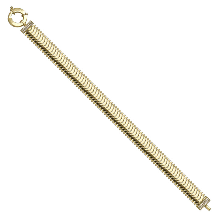 Solid gold braided bracelet, 13.65 g — shown at an angle across the frame.