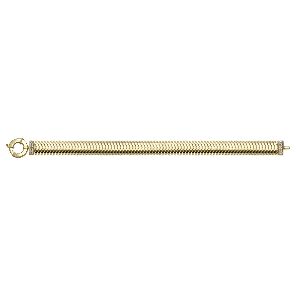 Solid gold braided bracelet, 13.65 g — shown square on a plain background.