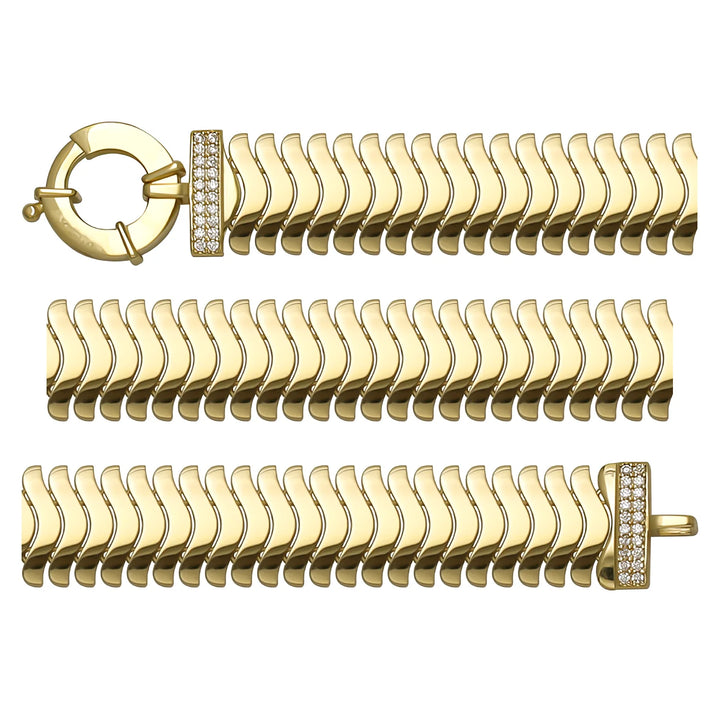Solid gold braided bracelet, 15.10 g — shown in three rows across the frame.