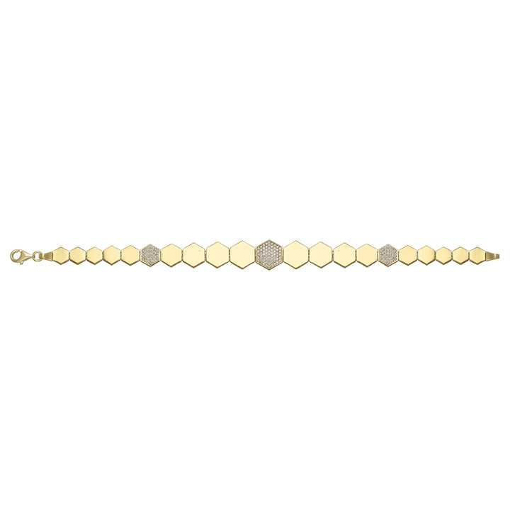 Solid gold honeycomb bracelet, 11.45 g — shown square on a plain background.