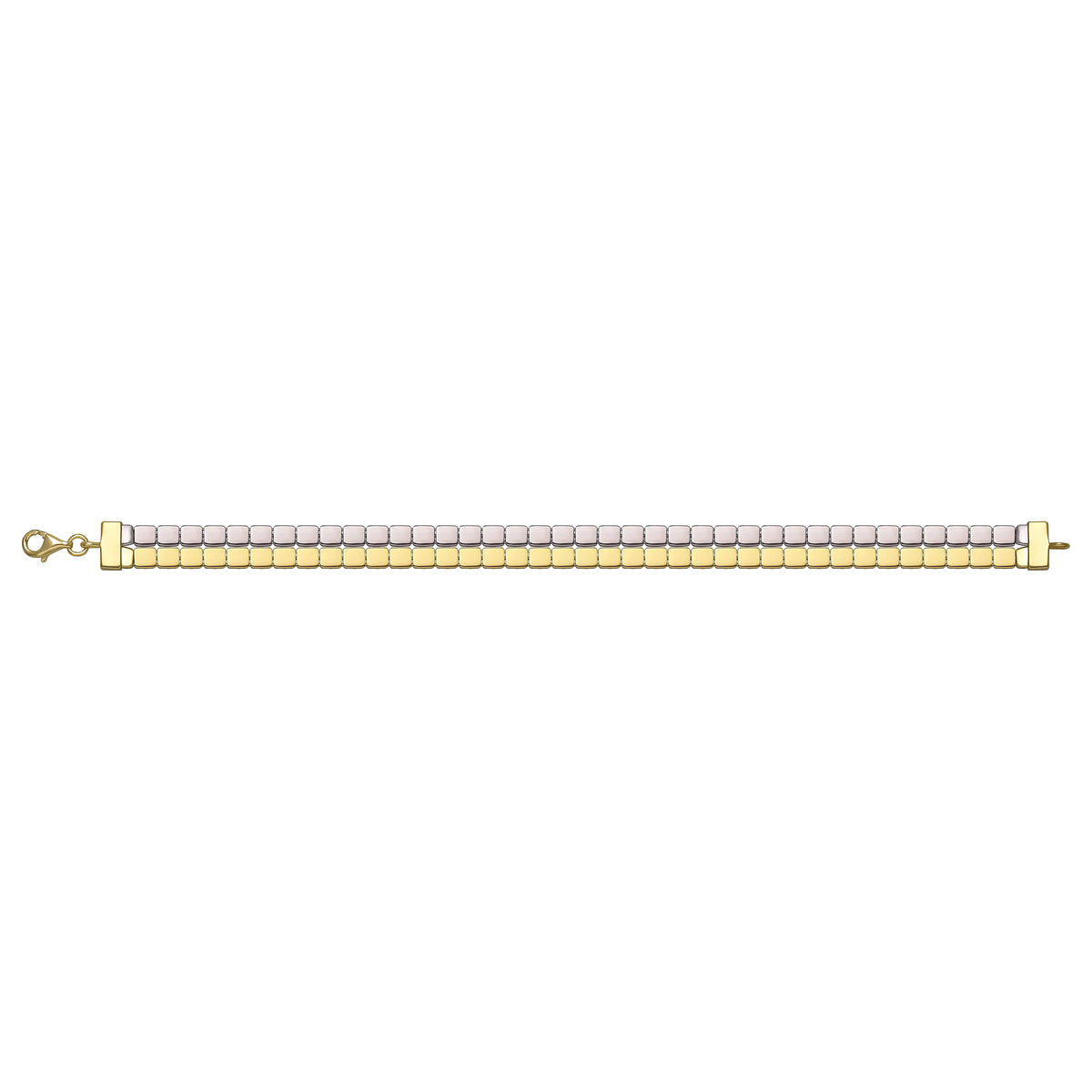 Solid gold brick link bracelet, 7.90 g — shown square on a plain background.