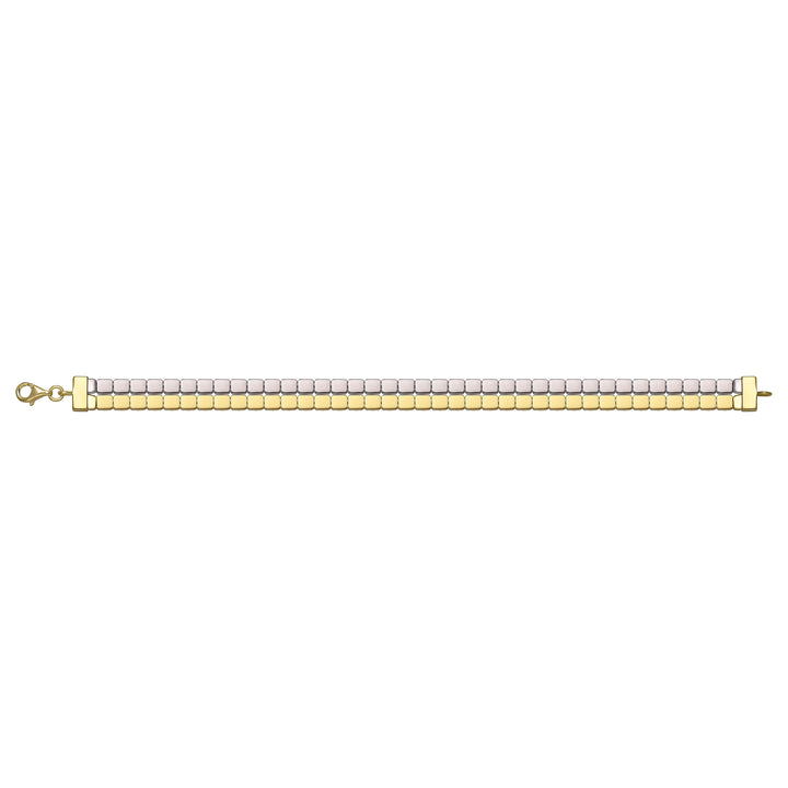 Solid gold brick link bracelet, 7.90 g — shown square on a plain background.