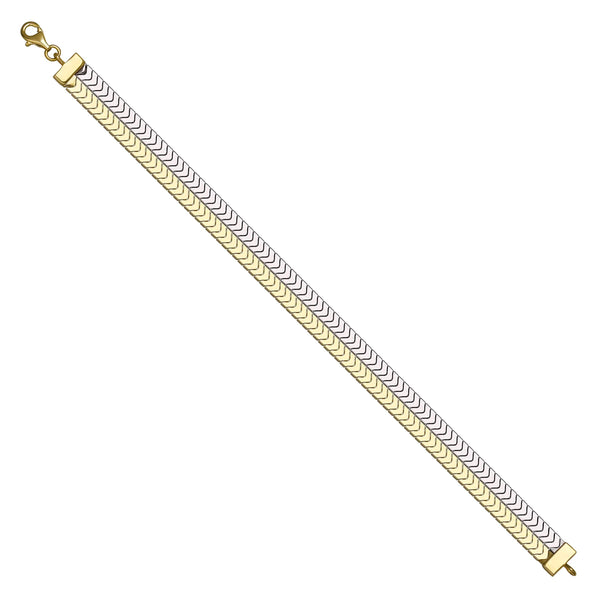 Solid gold herringbone bracelet, 10.00 g — shown at an angle across the frame.