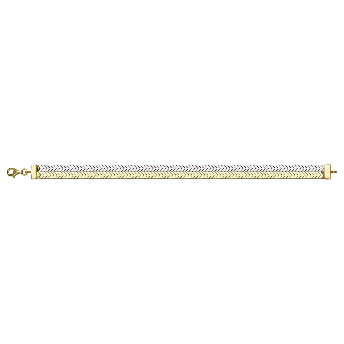 Solid gold herringbone bracelet, 10.00 g — shown square on a plain background.
