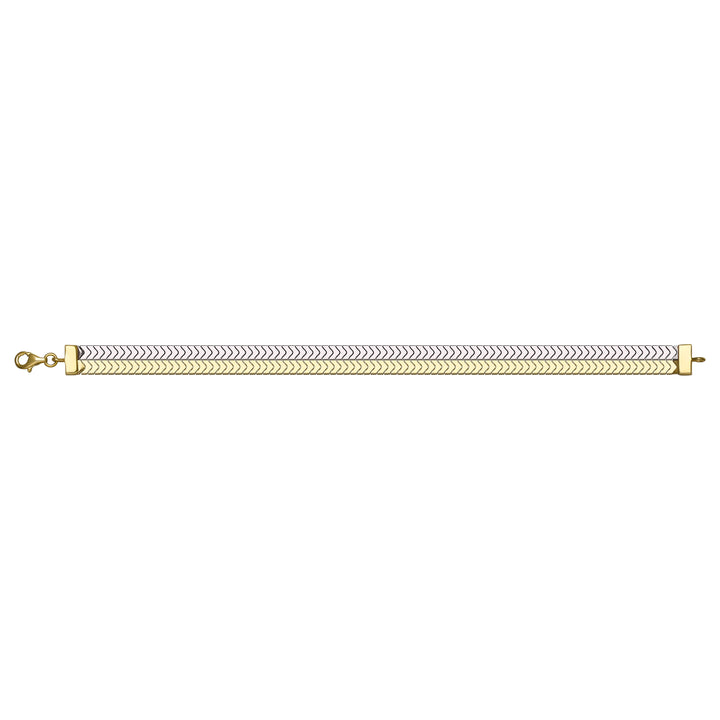 Solid gold herringbone bracelet, 10.00 g — shown square on a plain background.