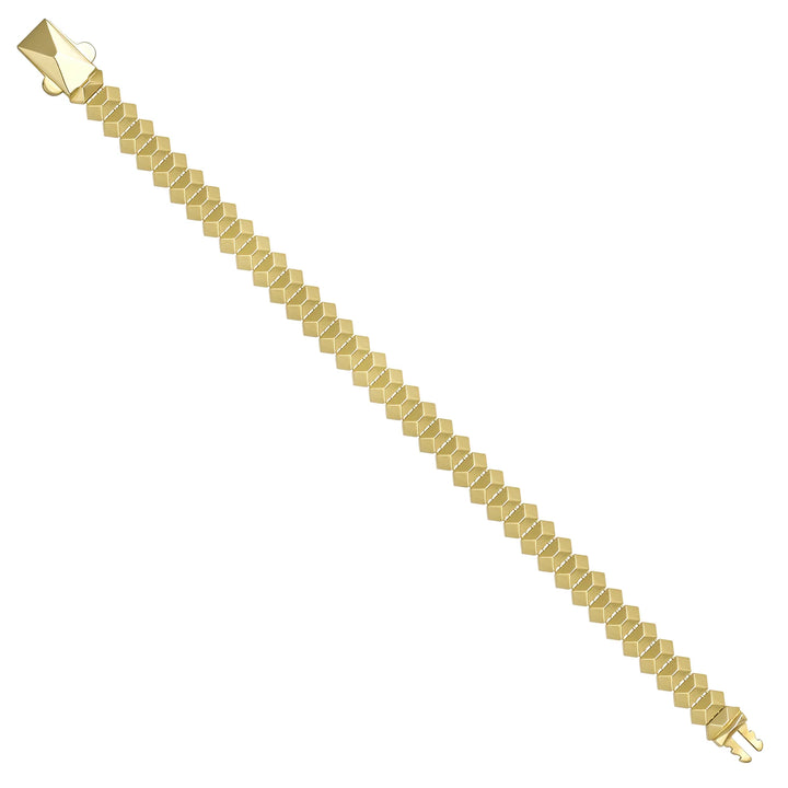 Solid gold bead bracelet, 11.30 g — shown at an angle across the frame.
