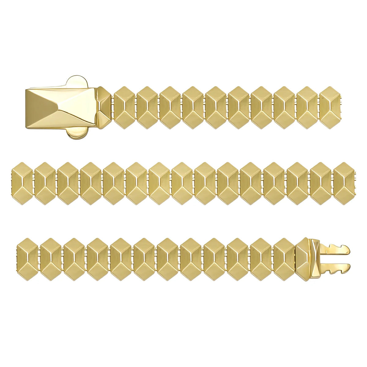 Solid gold bead bracelet, 11.30 g — shown in three rows across the frame.