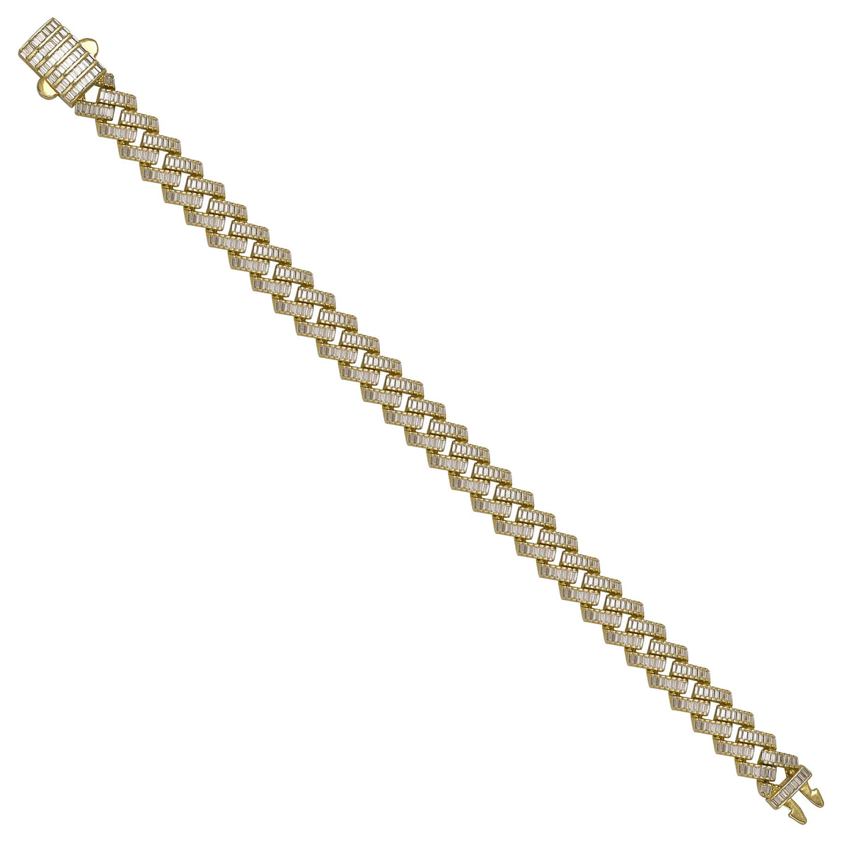 Solid gold curb bracelet, 24.00 g — shown at an angle across the frame.
