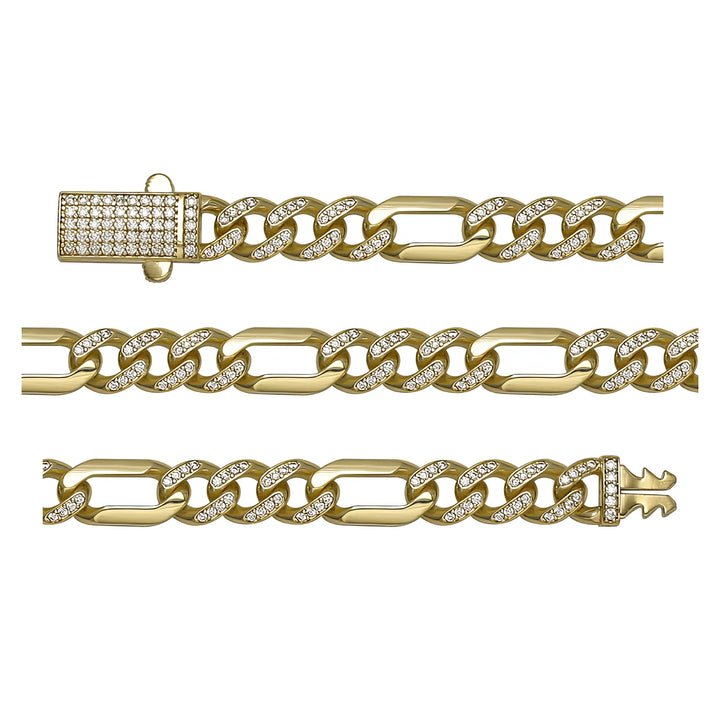 Solid gold curb bracelet, 10.05 g — shown in three rows across the frame.