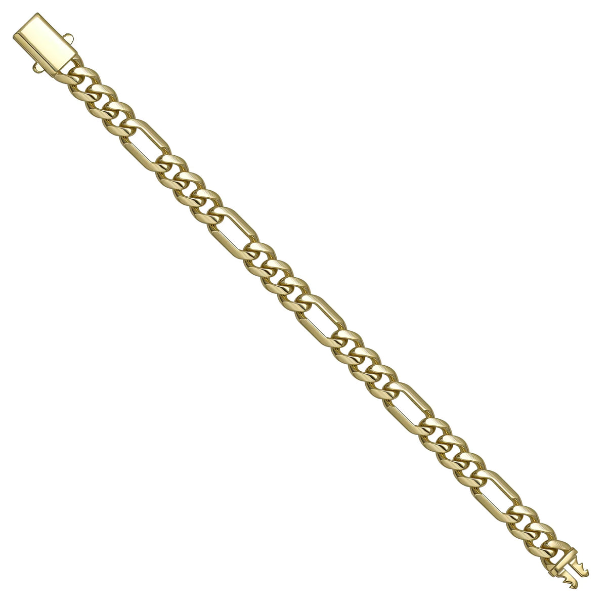Solid gold curb bracelet, 10.85 g — shown at an angle across the frame.