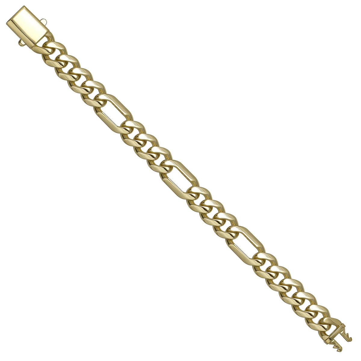 Solid gold curb bracelet, 13.50 g — shown at an angle across the frame.