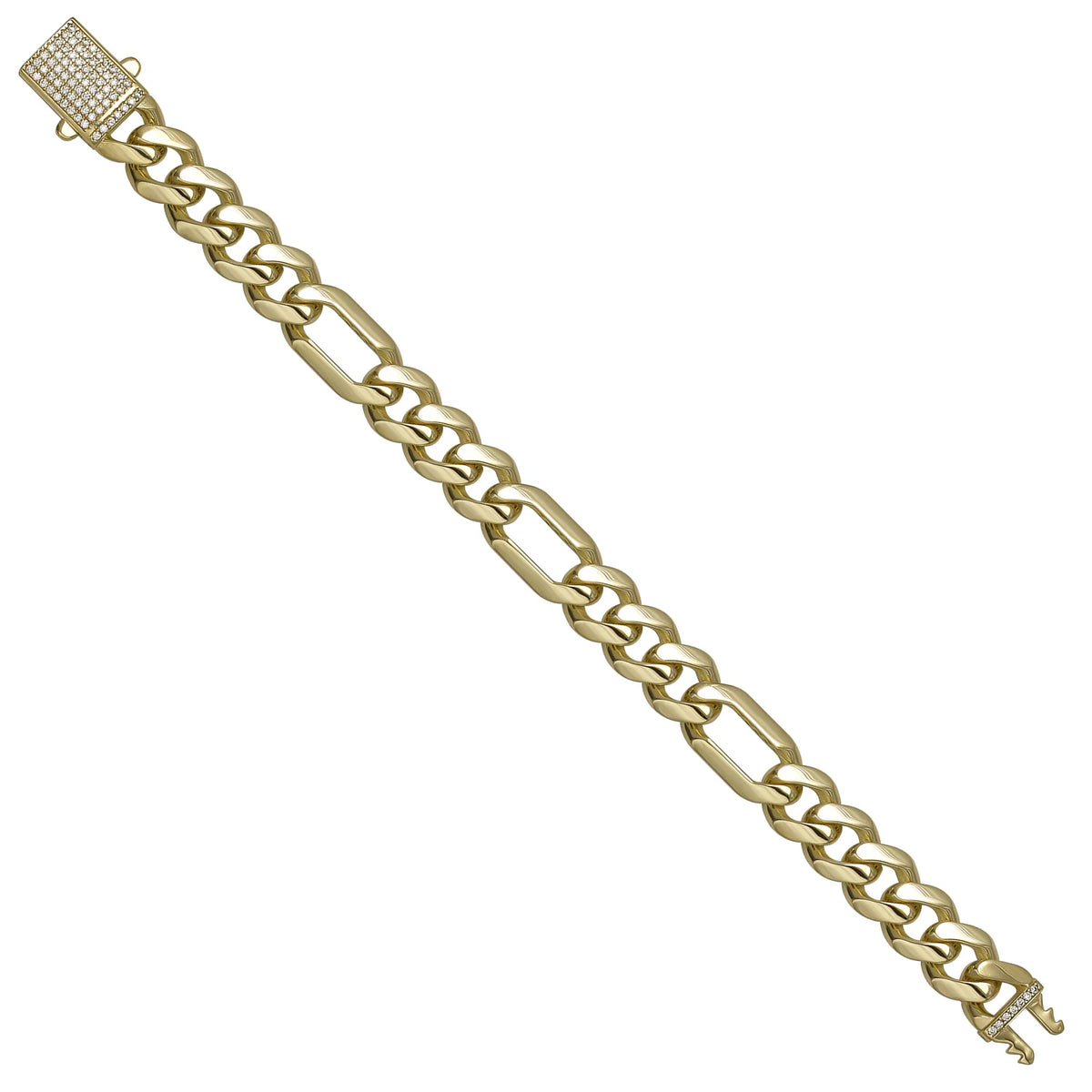 Solid gold curb bracelet, 13.90 g — shown at an angle across the frame.