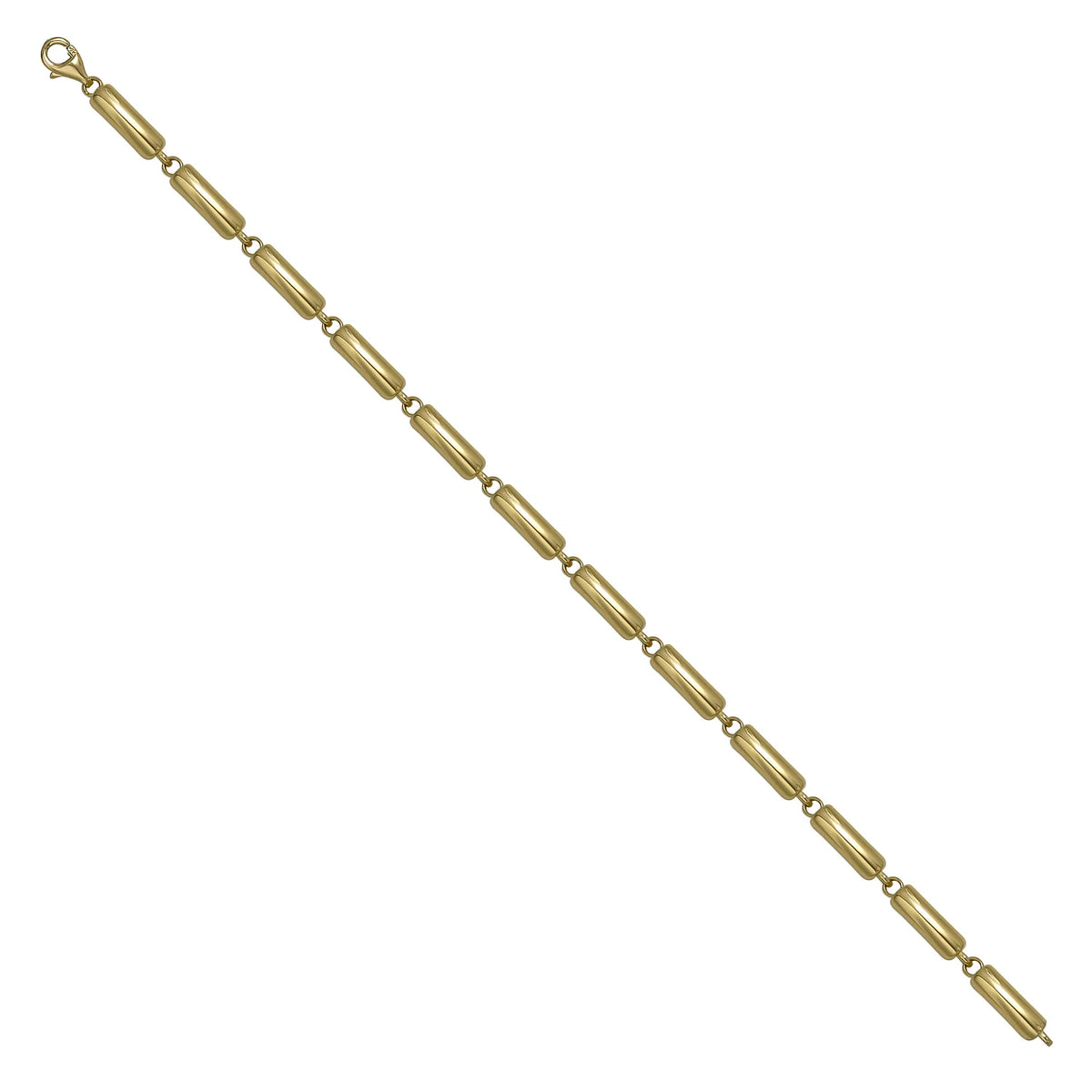 Solid gold bar link bracelet, 6.60 g — shown at an angle across the frame.