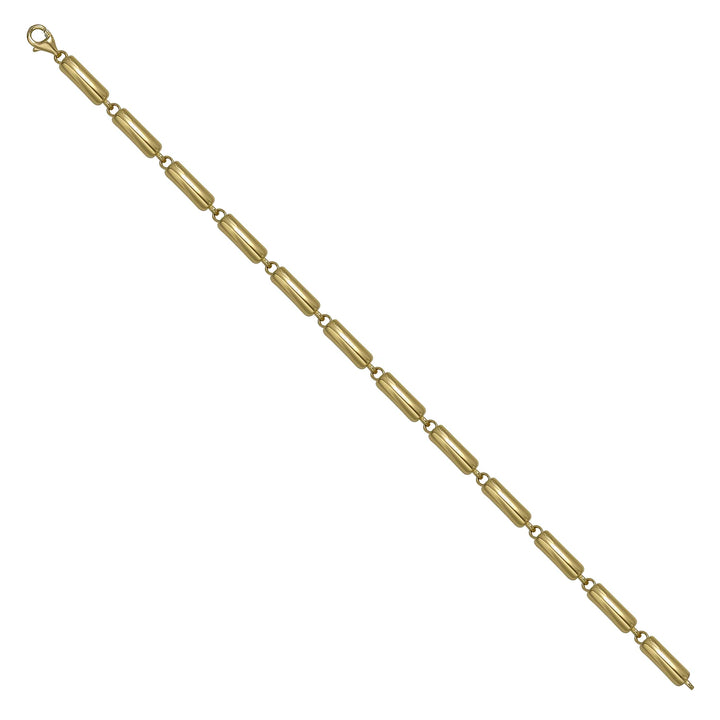 Solid gold bar link bracelet, 6.60 g — shown at an angle across the frame.