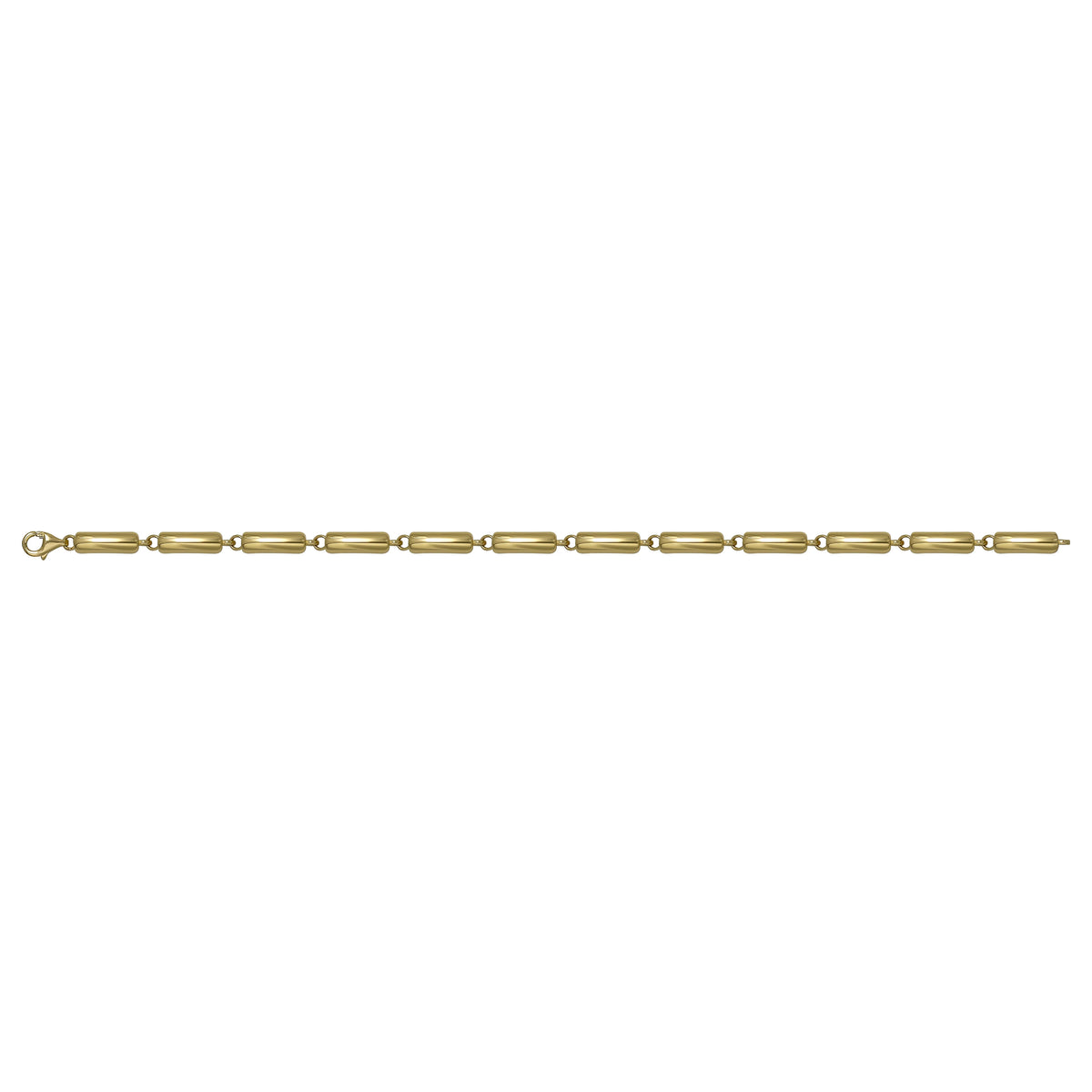 Solid gold bar link bracelet, 6.60 g — shown square on a plain background.