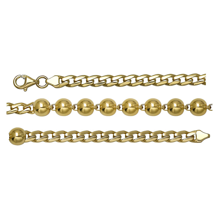 Solid gold bead bracelet, 6.10 g — shown in three rows across the frame.