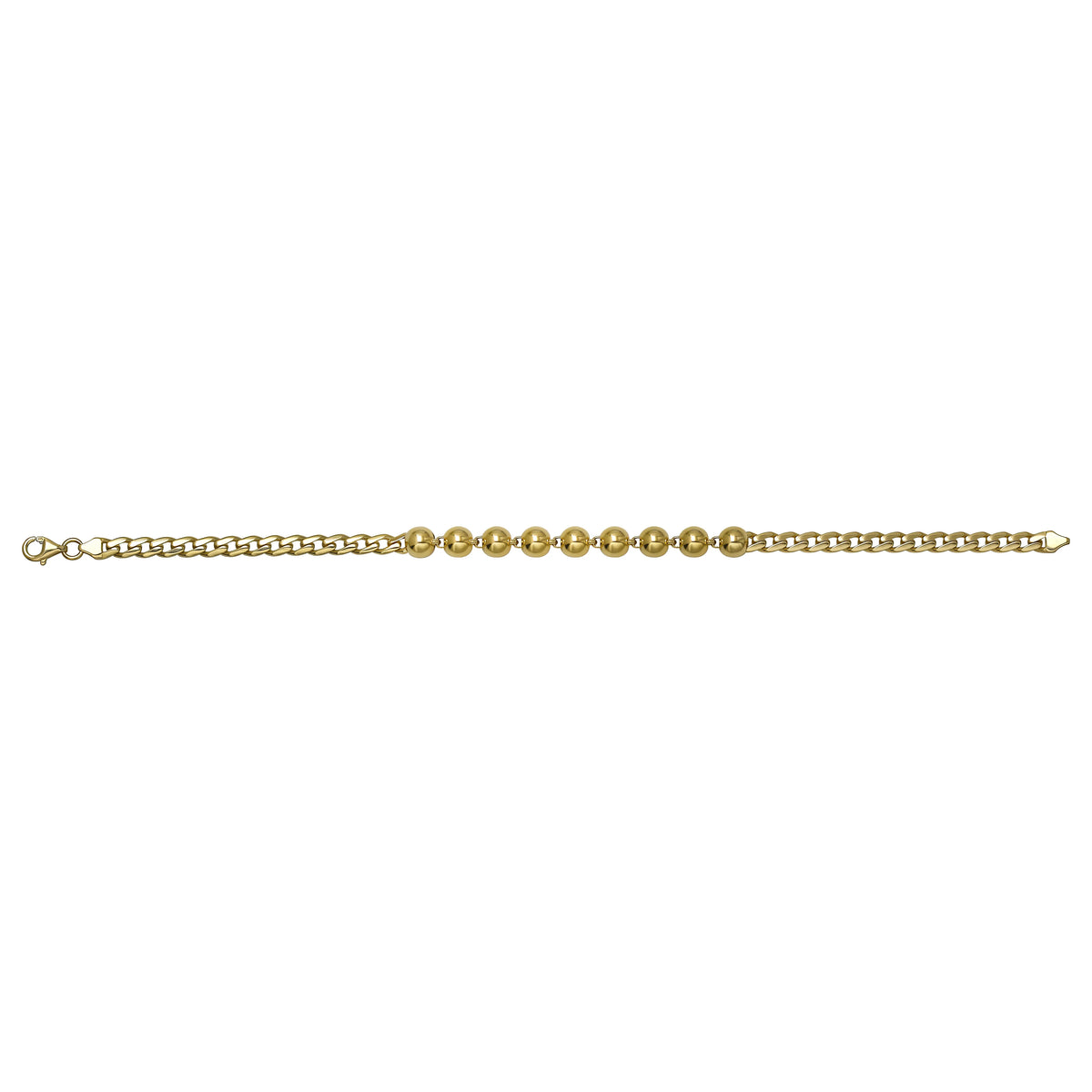 Solid gold bead bracelet, 6.10 g — shown square on a plain background.