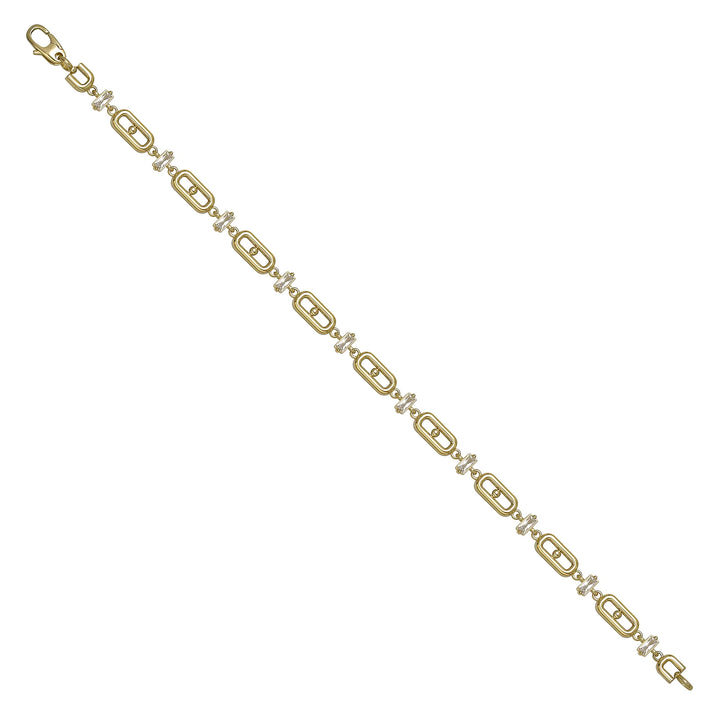 Solid gold fancy link bracelet, 5.50 g — shown at an angle across the frame.