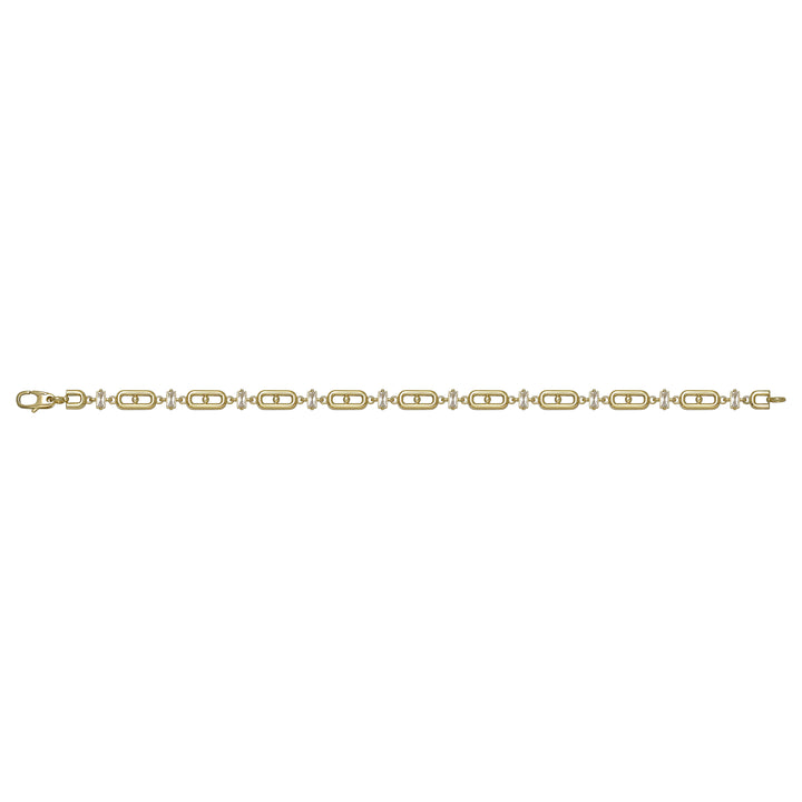 Solid gold fancy link bracelet, 5.50 g — shown square on a plain background.