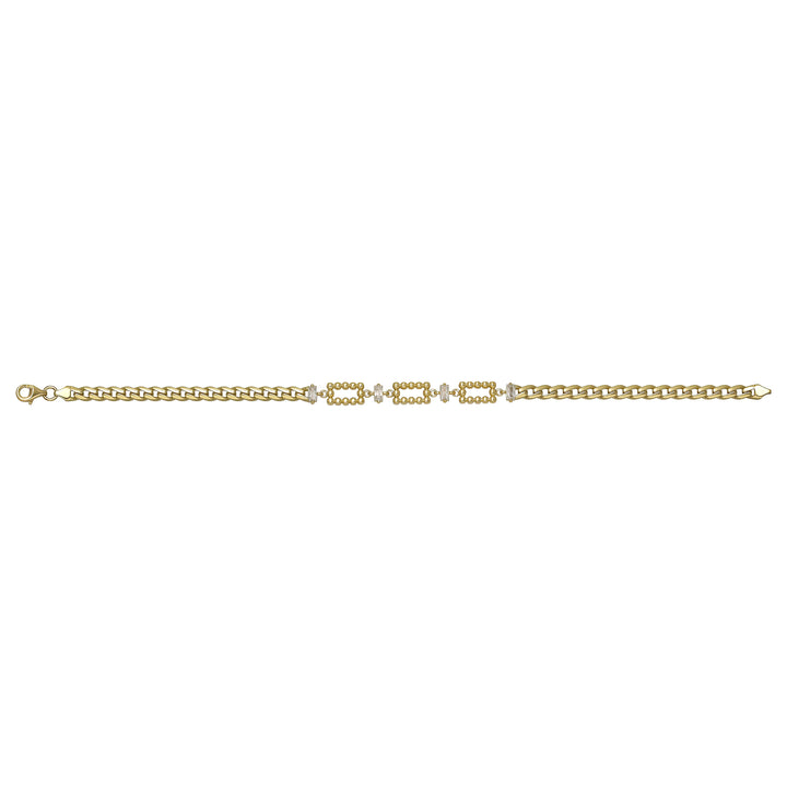Solid gold bead bracelet, 5.65 g — shown square on a plain background.