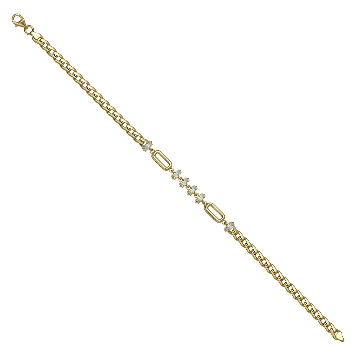 Solid gold fancy link bracelet, 5.15 g — shown at an angle across the frame.