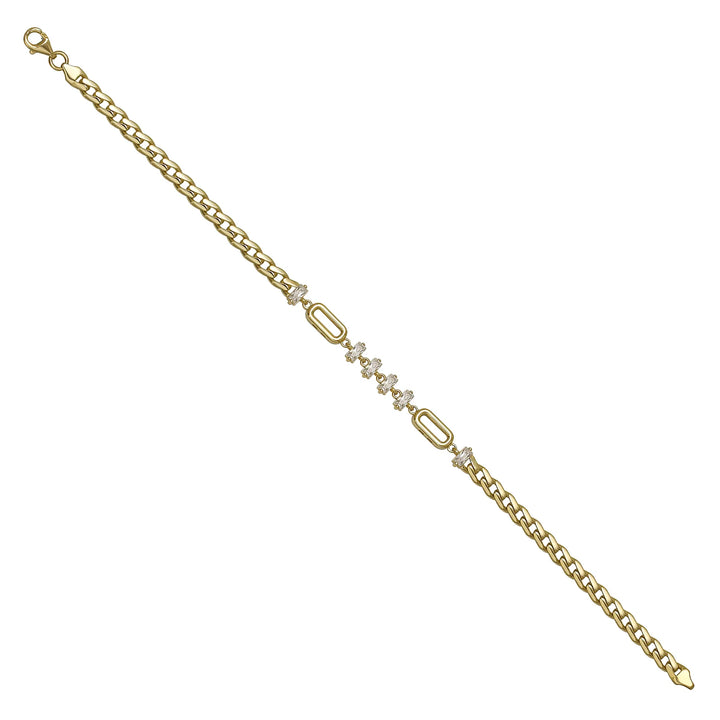Solid gold fancy link bracelet, 5.15 g — shown at an angle across the frame.