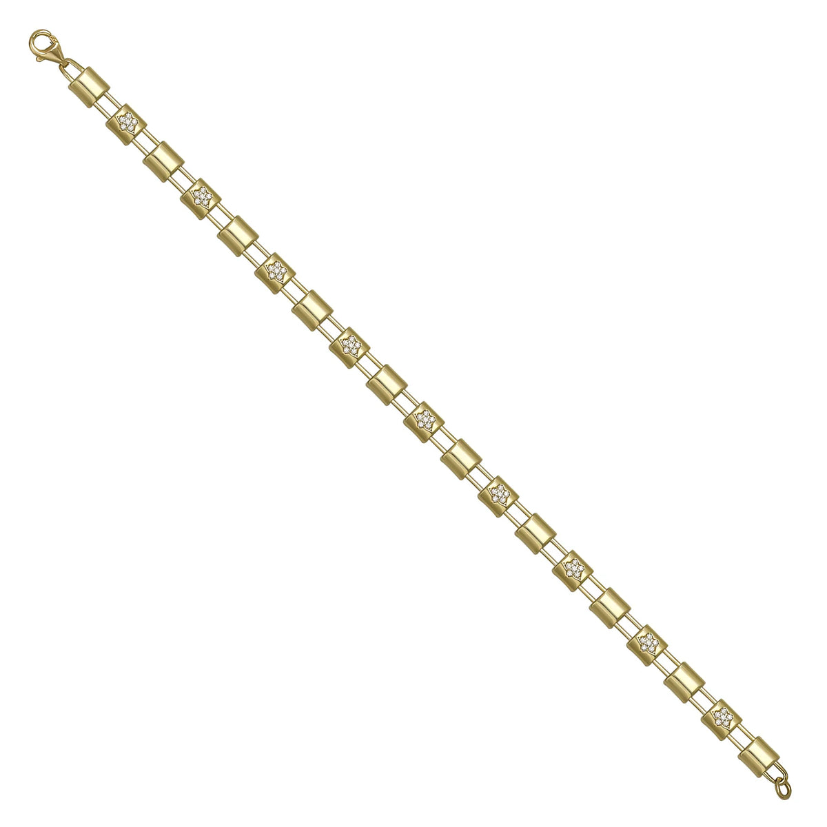 Solid gold bar link bracelet, 7.25 g — shown at an angle across the frame.