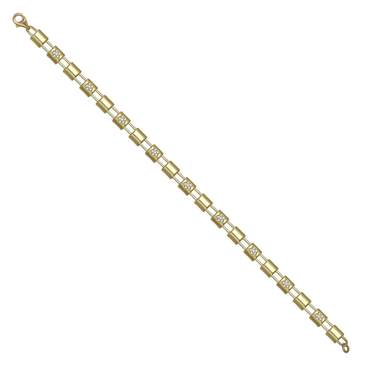Solid gold bar link bracelet, 7.25 g — shown at an angle across the frame.