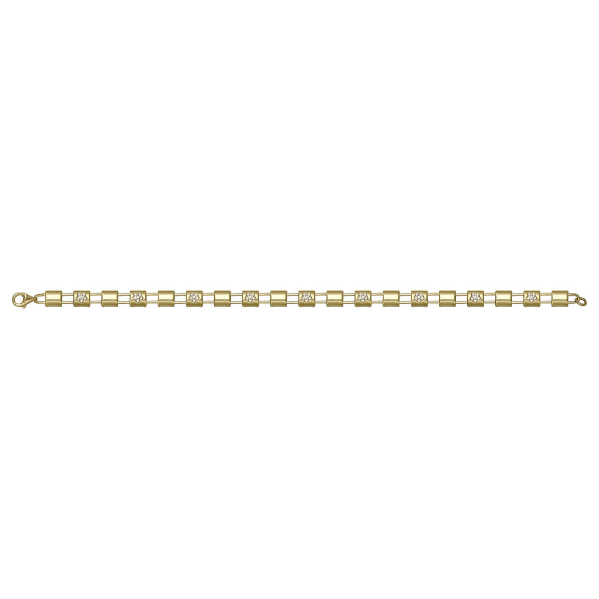Solid gold bar link bracelet, 7.25 g — shown square on a plain background.