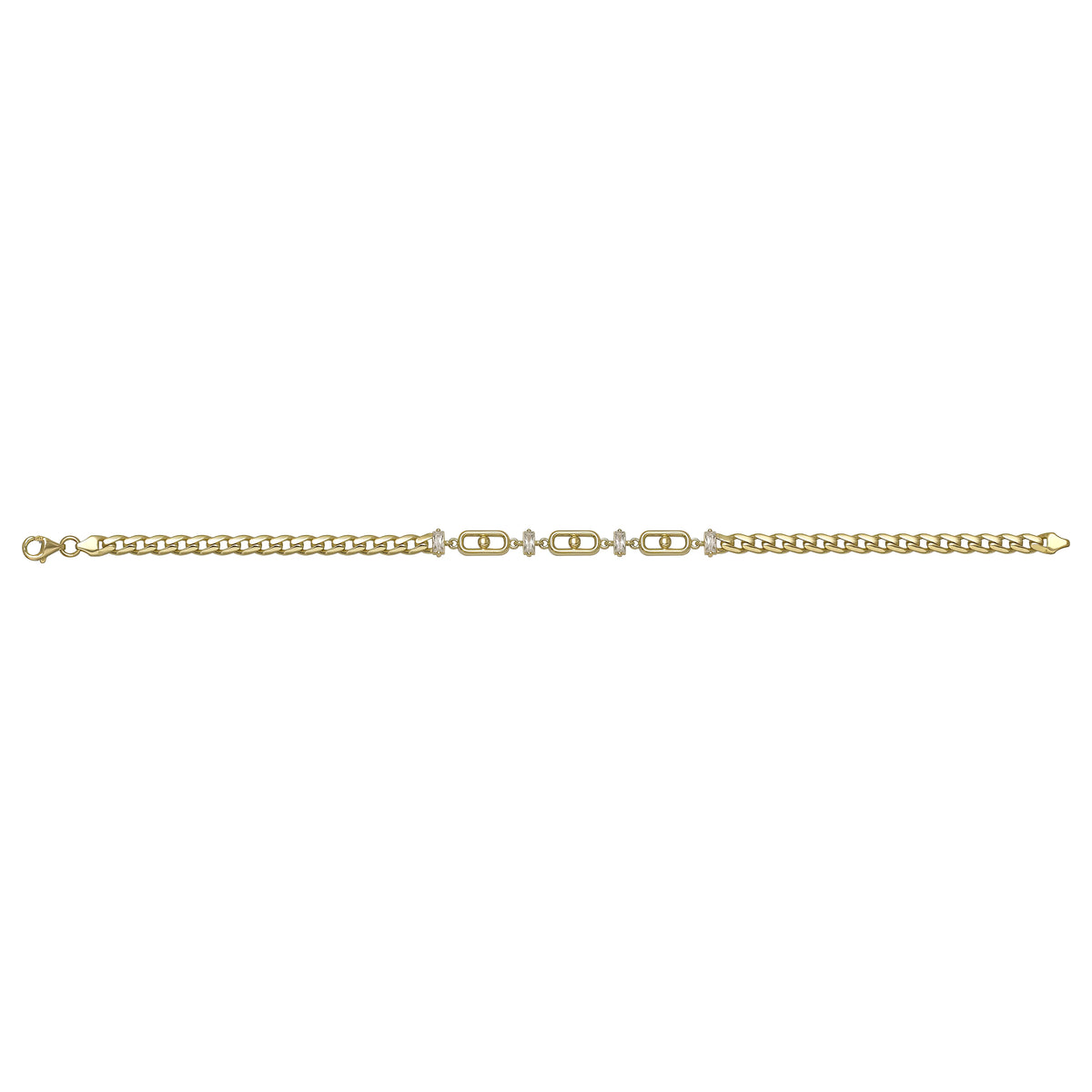 Solid gold fancy link bracelet, 5.05 g — shown square on a plain background.
