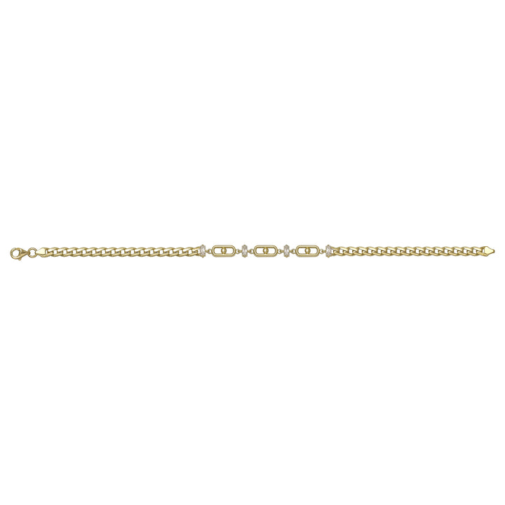 Solid gold fancy link bracelet, 5.05 g — shown square on a plain background.