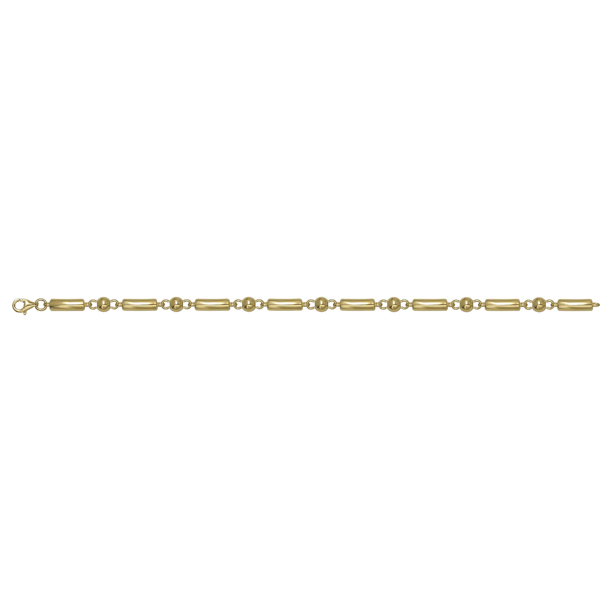 Solid gold bead bracelet, 6.25 g — shown square on a plain background.