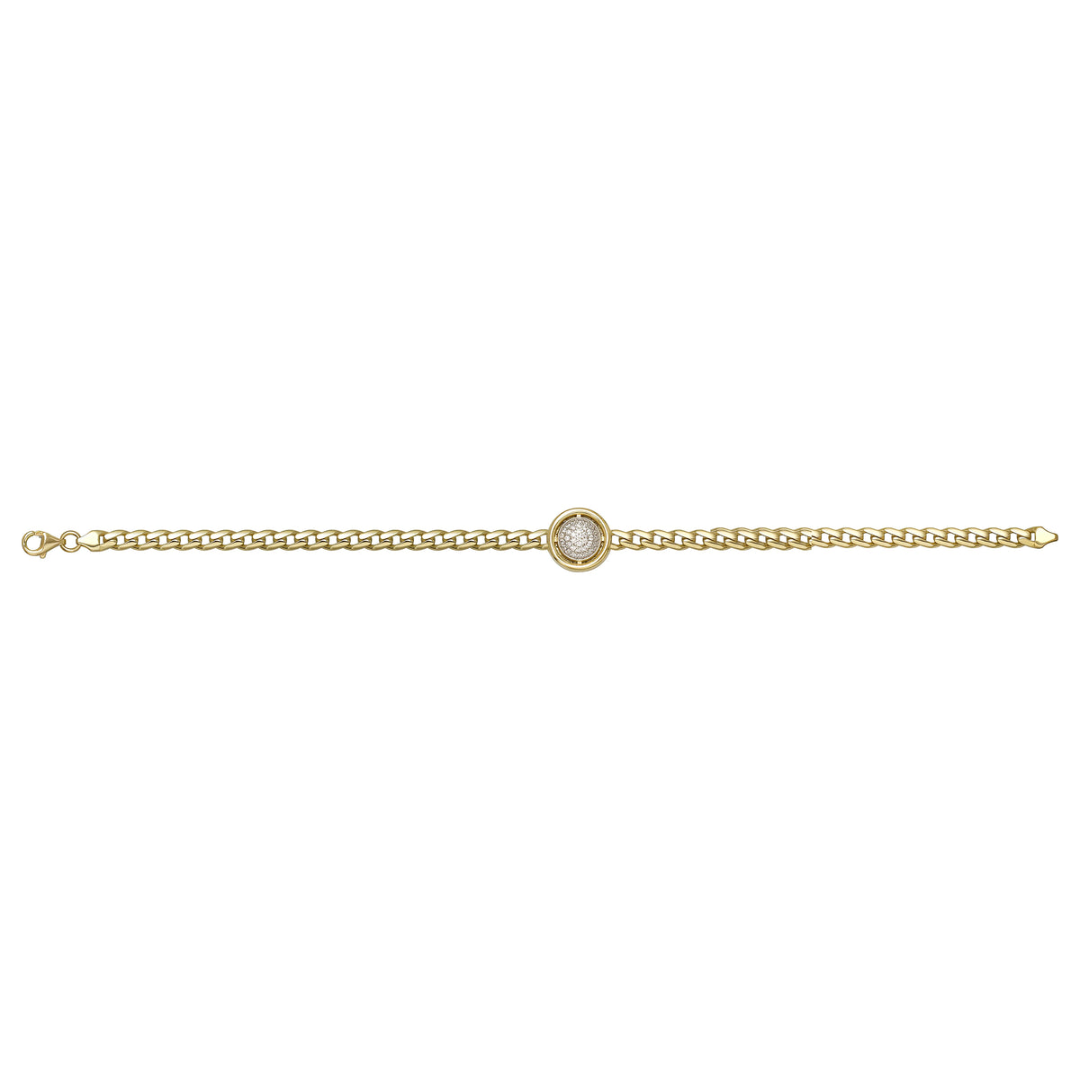 Solid gold curb bracelet, 5.85 g — shown square on a plain background.