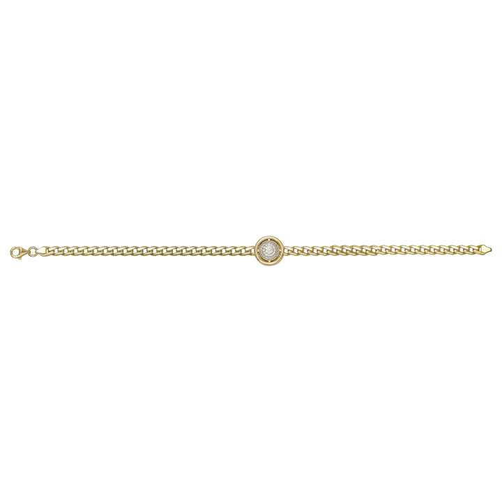 Solid gold curb bracelet, 5.85 g — shown square on a plain background.