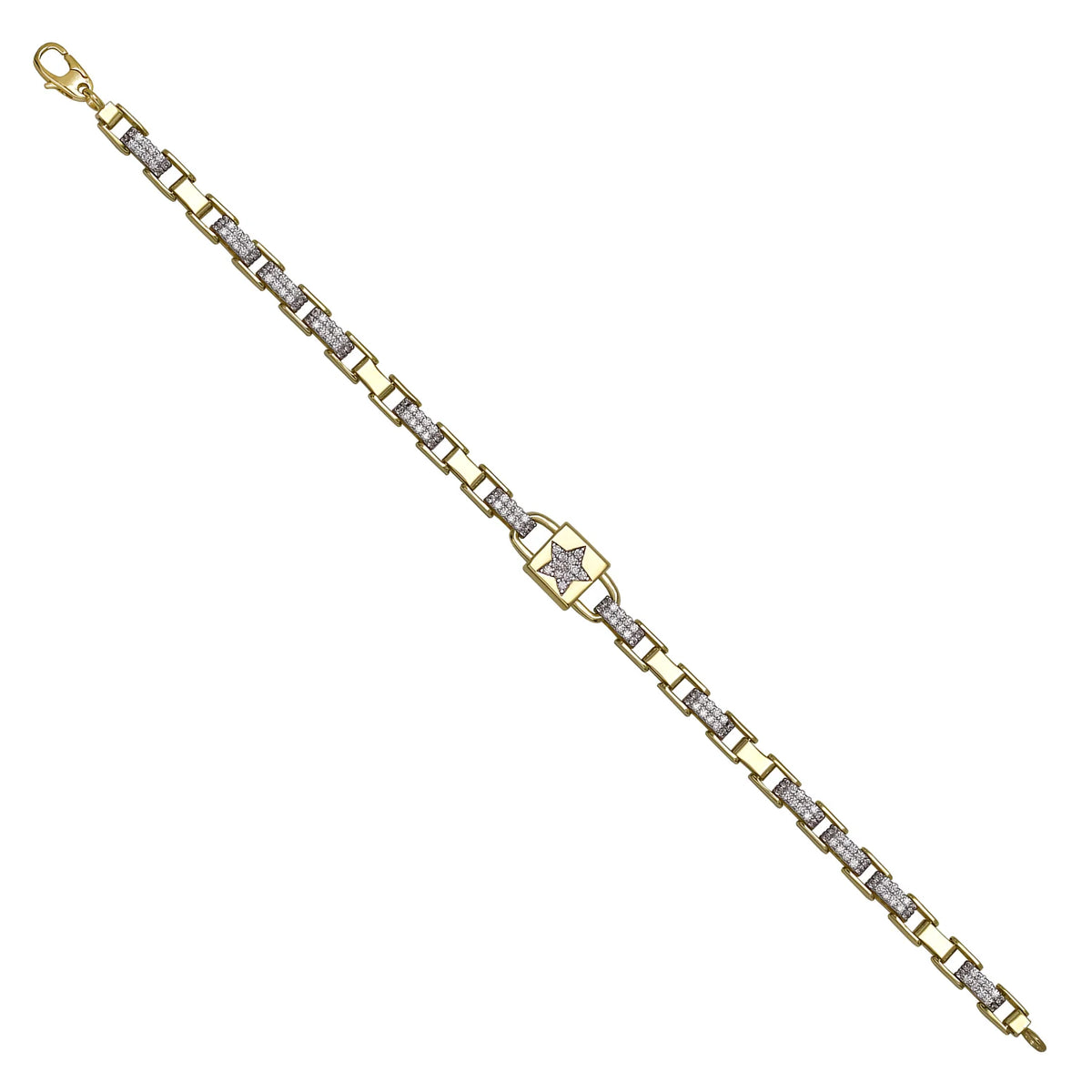 Solid gold bar link bracelet, 9.65 g — shown at an angle across the frame.