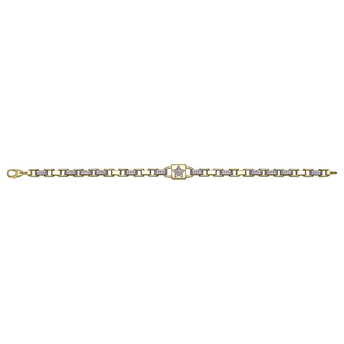 Solid gold bar link bracelet, 9.65 g — shown square on a plain background.