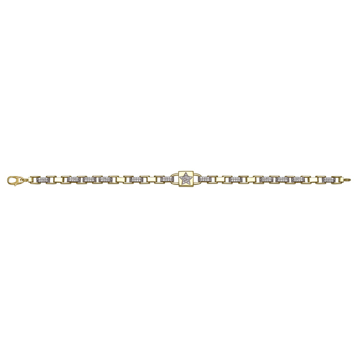 Solid gold bar link bracelet, 9.65 g — shown square on a plain background.