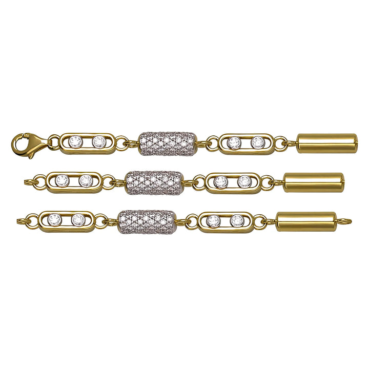 Solid gold id bracelet, 10.25 g — shown in three rows across the frame.