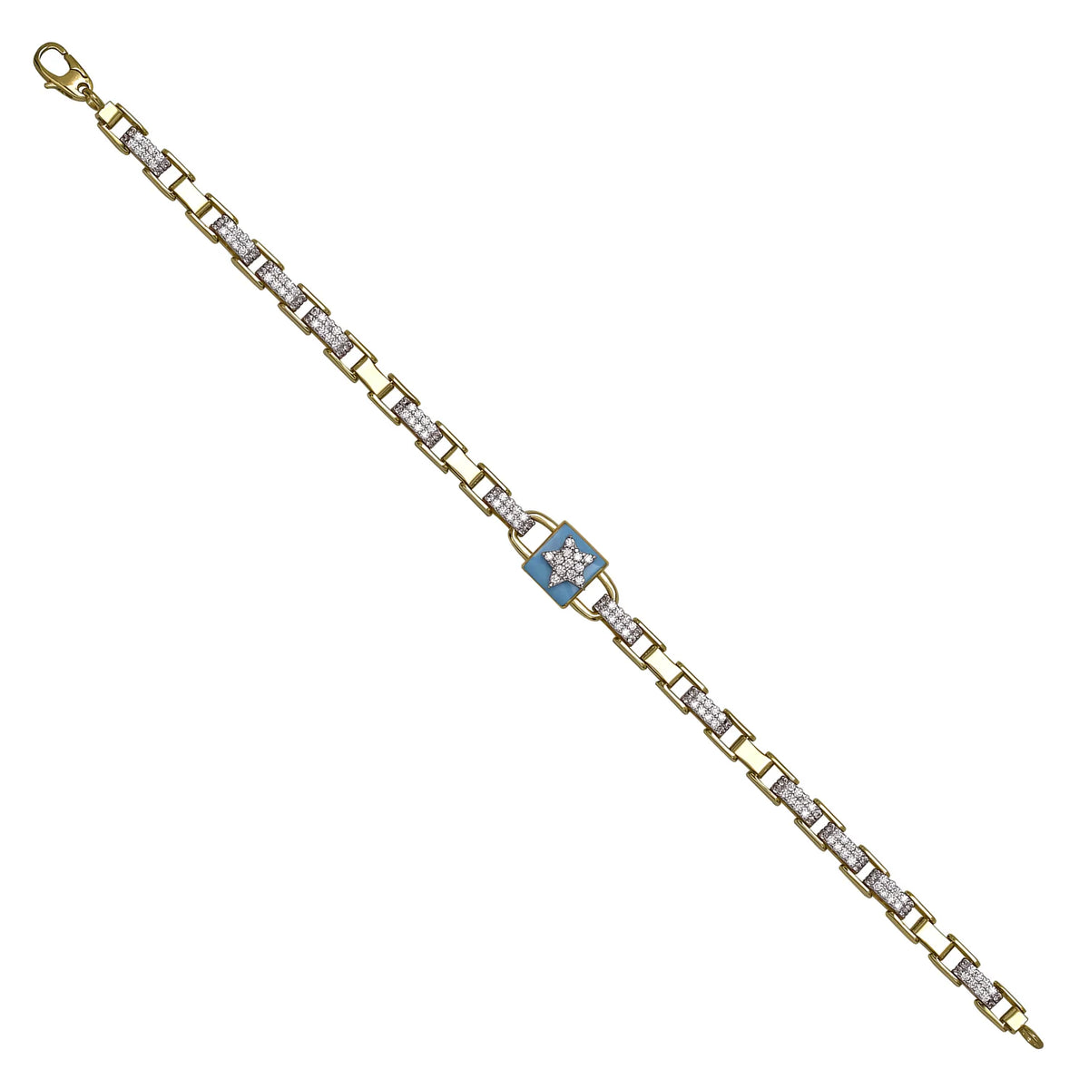 Solid gold mariner bracelet, 9.65 g — shown at an angle across the frame.