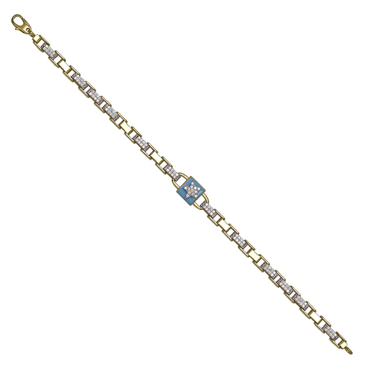 Solid gold mariner bracelet, 9.65 g — shown at an angle across the frame.