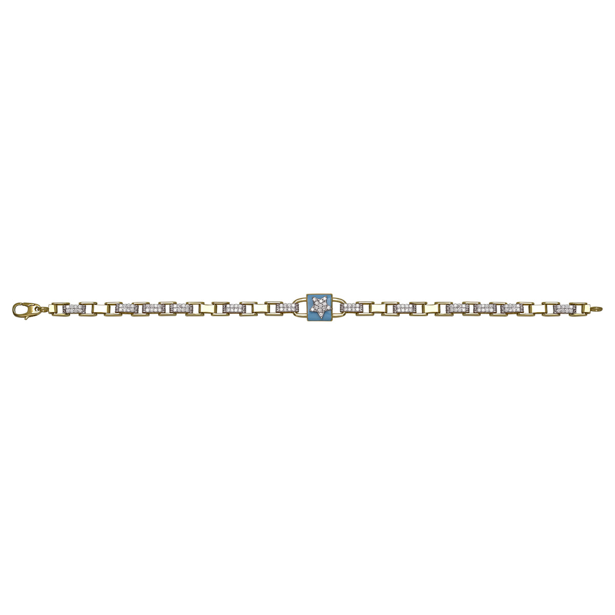 Solid gold mariner bracelet, 9.65 g — shown square on a plain background.