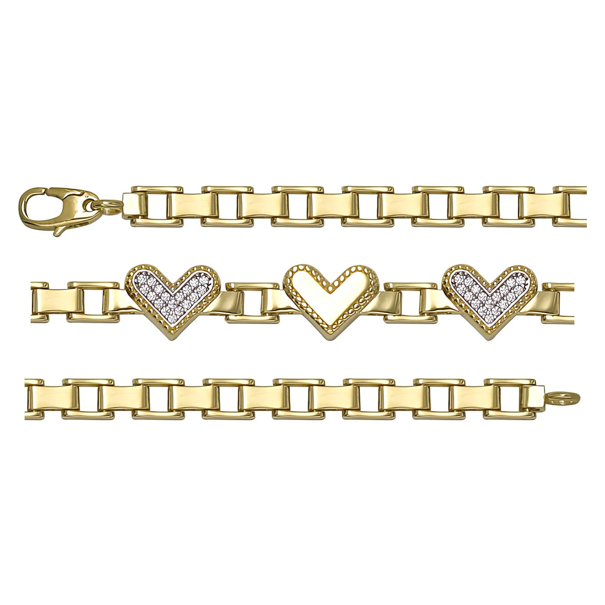 Solid gold mariner bracelet, 8.20 g — shown in three rows across the frame.